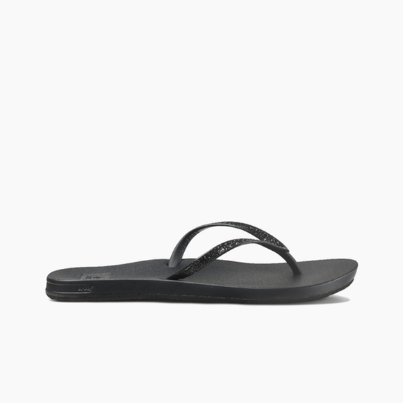 REEF NWT WOMEN'S SZ. 10/11 BLACK CUSHION STARGAZER FLIP FLOPS - Picture 2 of 12